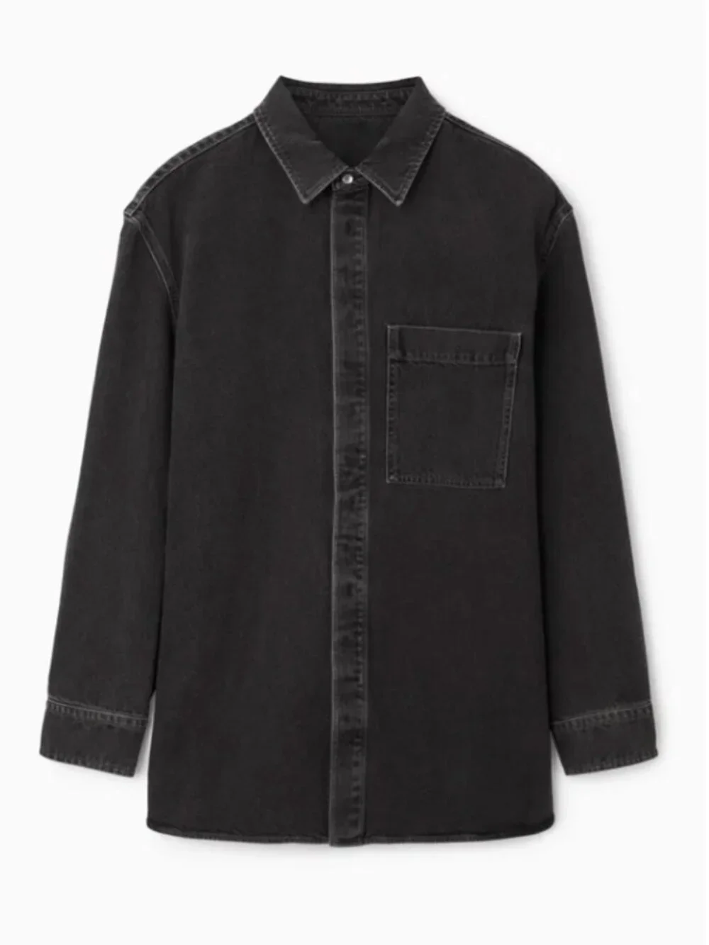 COS Men's Oversized Black Denim Shirt - Size S